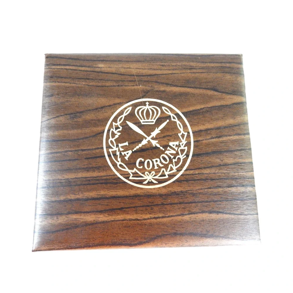 Vintage La Corona #400 Faux Walnut Cigar Box American Brands 1970s Dark